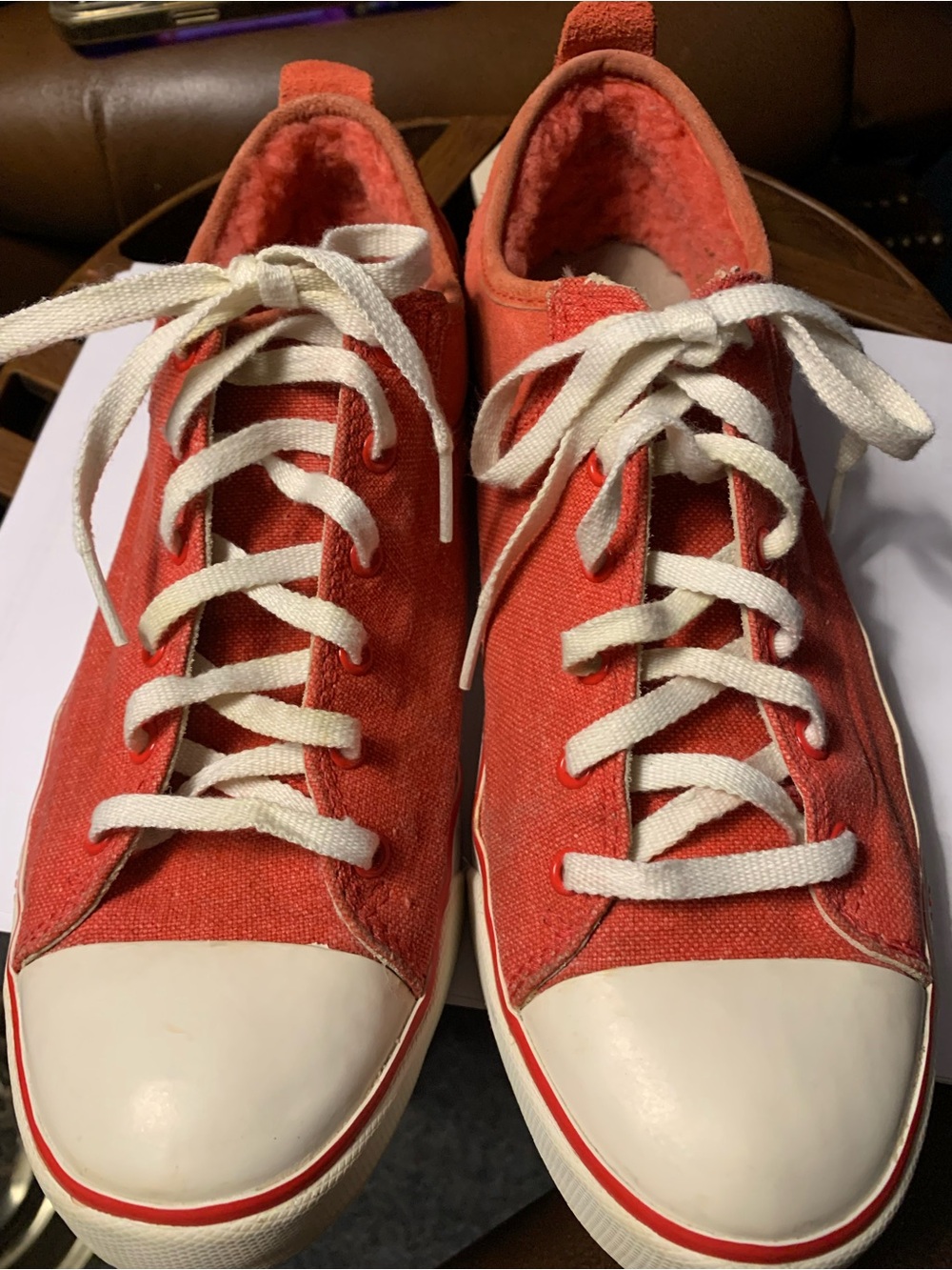 UGG Australia Evera 1885 Canvas, Orange Shearling-Lined  Sneakers